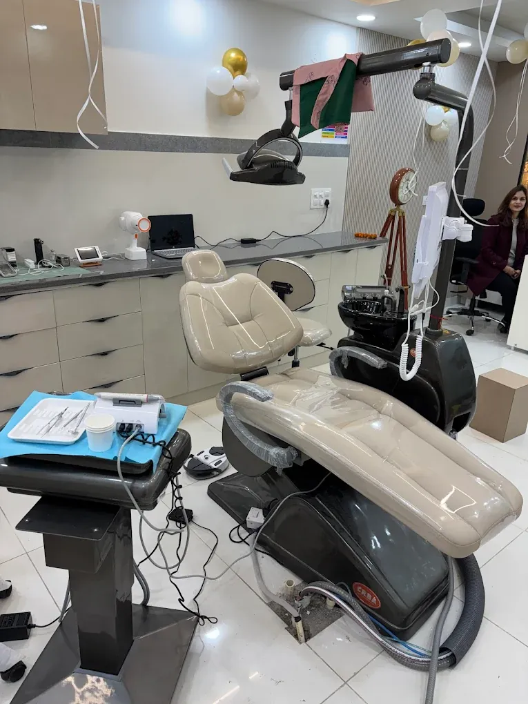 Dental chair prepared for a check-up at Vital Dental Care, Dehradun