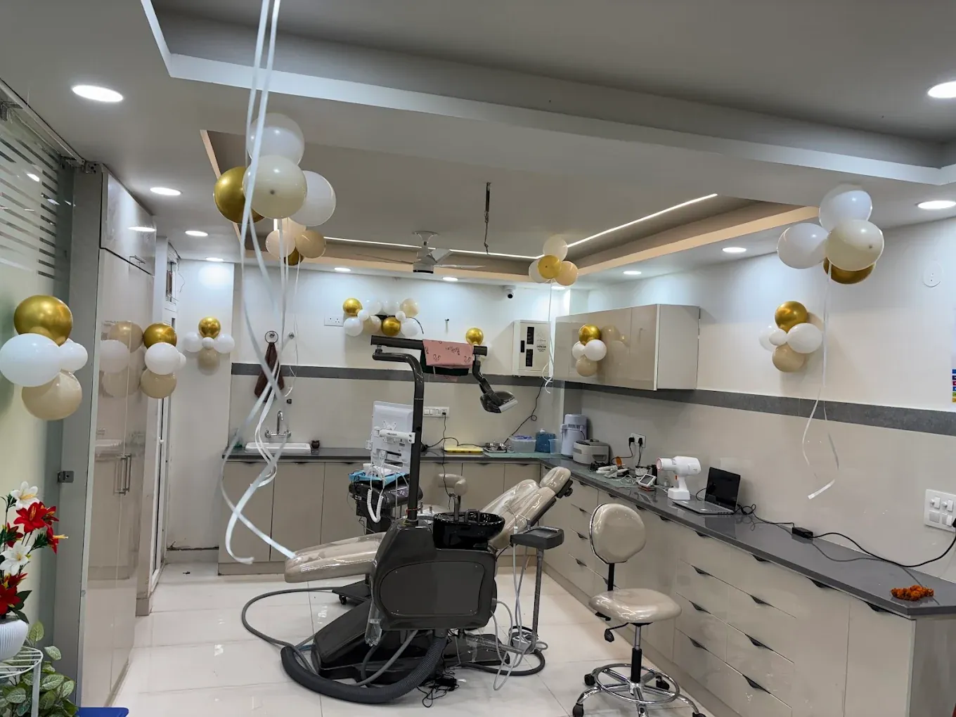 The treatment room prepared for surgery at Vital Dental Care, Dehradun